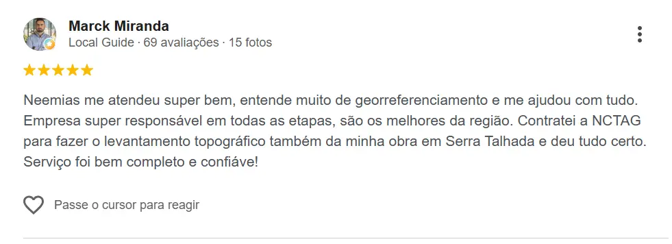Avaliação de cliente NCTAG