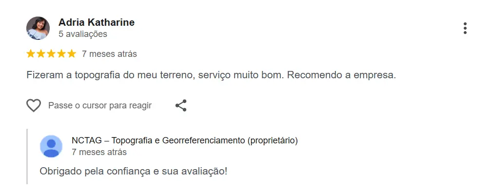 Avaliação de cliente NCTAG
