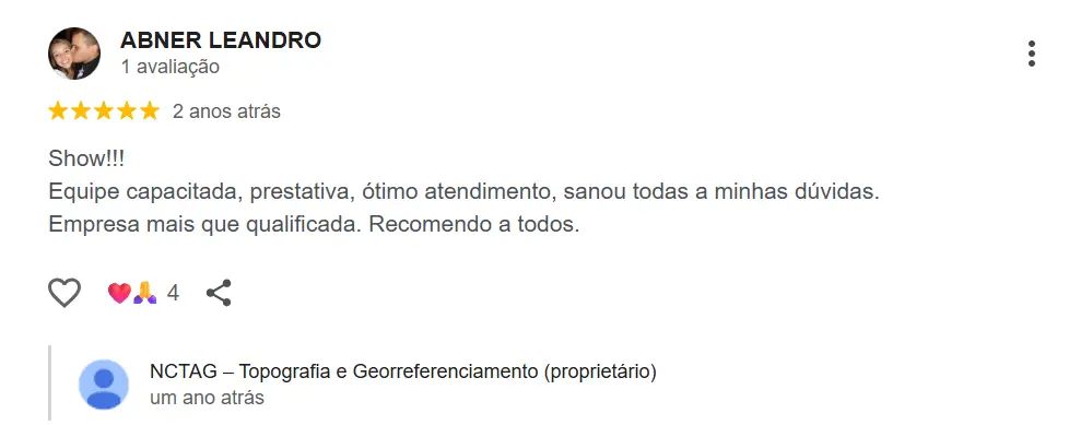 Avaliação de cliente NCTAG